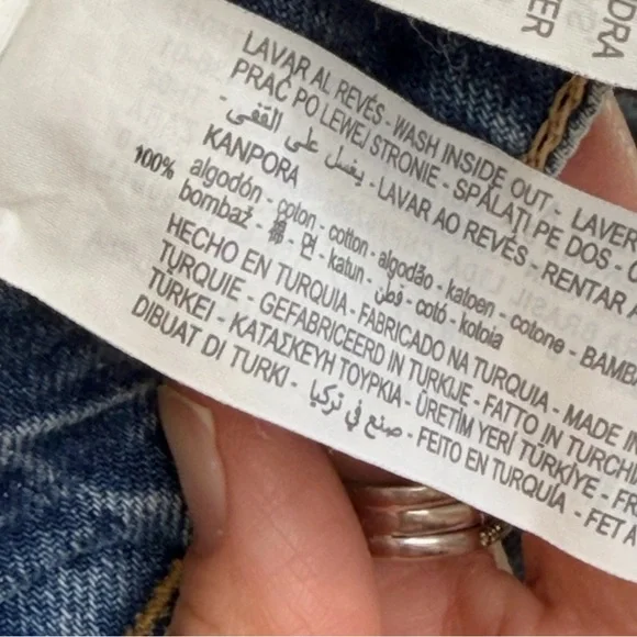 ZARA | Mid-Plus Size High Rise Factory Distressed Straight Relaxed Jeans - Picture 12 of 13